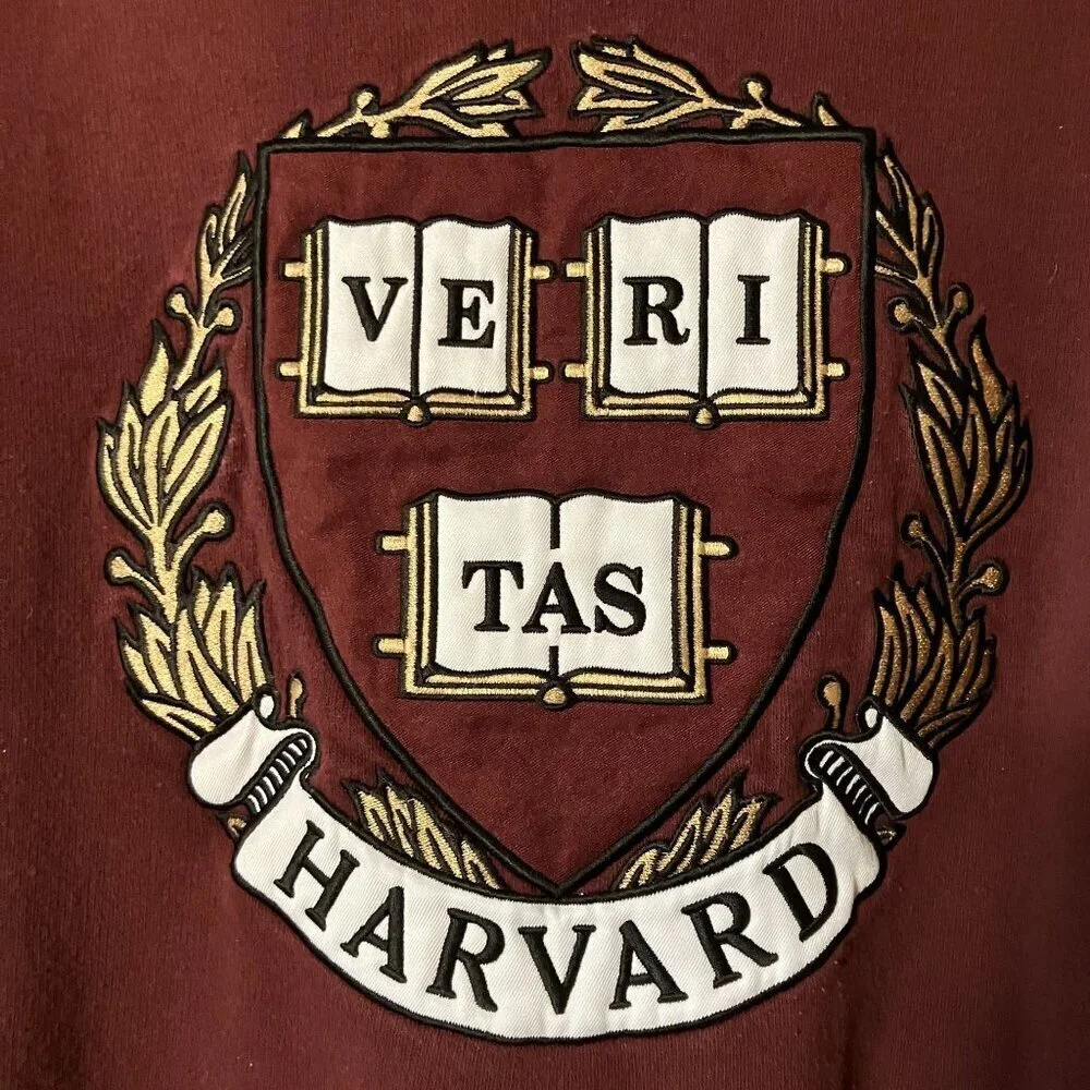 Champion Mens Harvard Double Sided Embroidered Spellout Hoodie Small Red SP EXC - Picture 9 of 11